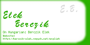 elek berczik business card